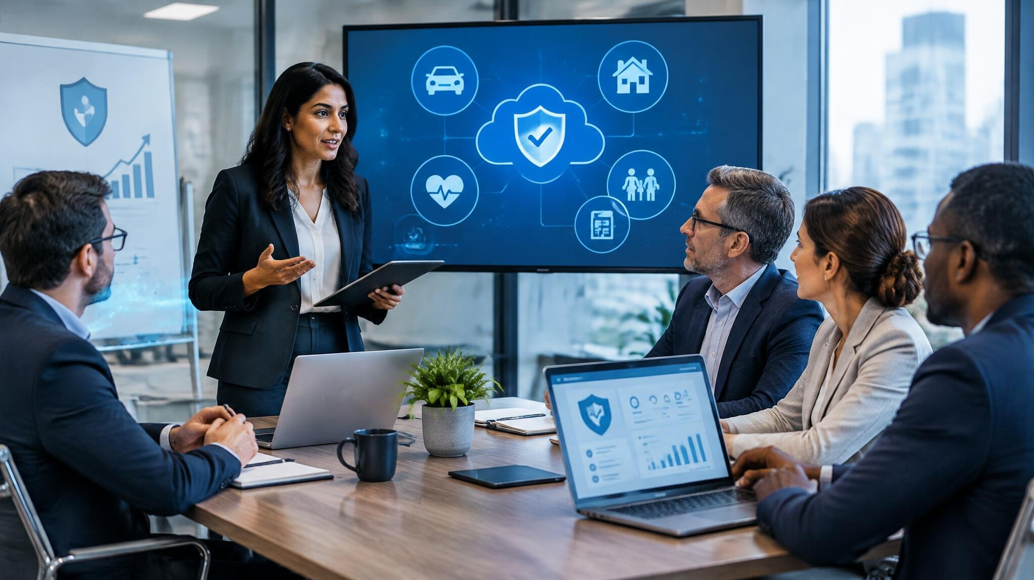 insurance meeting with tech