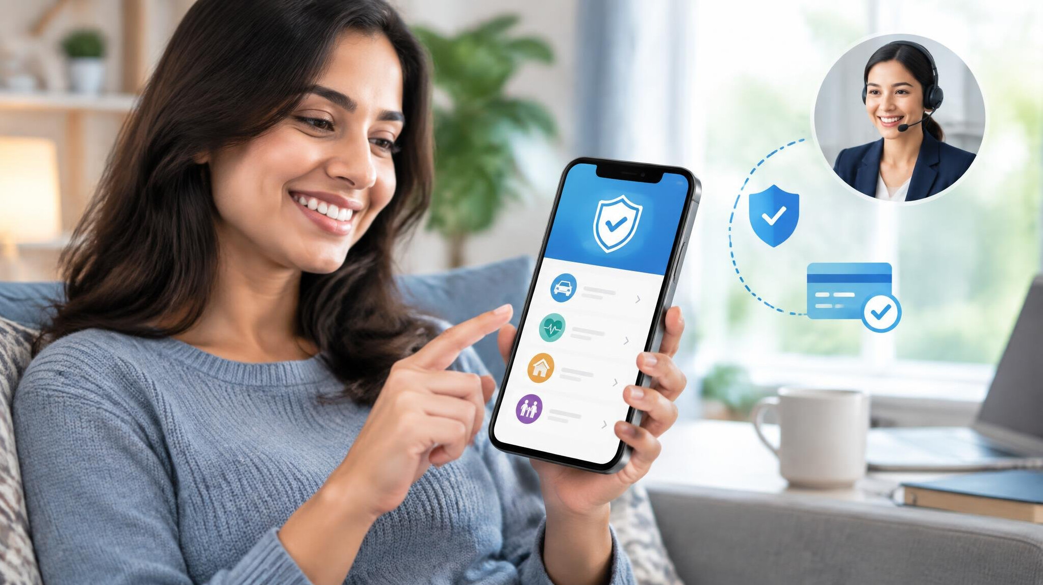 person using insurance app